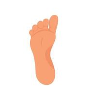 Left foot soles illustration for footwear, shoe concepts, medical, health, massage, spa, acupuncture centers etc. Realistic cartoon style, colored with skin tones. Vector isolated on white.