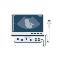 ultrasonido escanear máquina. hospital examen habitación equipo aislado en blanco antecedentes vector