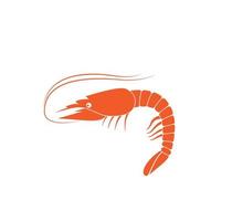 Shrimp silhouette. Isolated shrimp on white background. Prawns vector