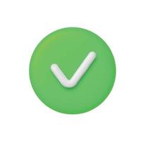 3D Right and Wrong Button in Round Shape. Green Yes and Red No Correct Incorrect Sign. Checkmark Tick Rejection, Cancel, Error, Stop, Negative, Agreement Approval or Trust Symbol. Vector Illustration