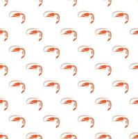 Seamless pattern with shrimp on a white background. Japanese food. Vector illustration background.