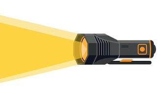 Flashlight torch hand illustration. Pocket vector light lamp lantern design torch