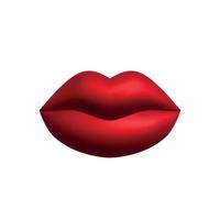 labios realista 3d hacer de rojo sombras. De las mujeres formas labio, lustroso y mate aislado conjunto en blanco antecedentes. decoración objetos para diseño. vector ilustración