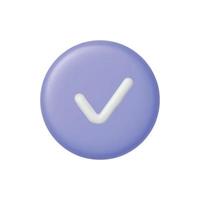 3D Right and Wrong Button in Round Shape. Yes and No Correct Incorrect Sign. Checkmark Tick Rejection, Cancel, Error, Stop, Negative, Agreement Approval or Trust Symbol. Vector Illustration