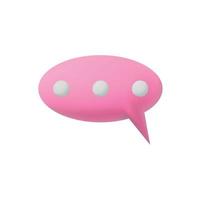 3d chat bubble icon vector illustration. stylze dialogue symbol Background isolated