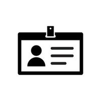 ID, identification card icon vector in flat style