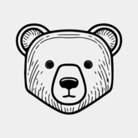 A cartoon drawing of a bear's face. vector