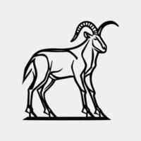 black and white vector of a goat