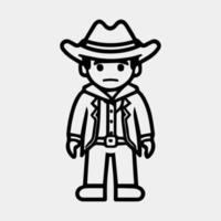 a cute cowboy vector silhouette