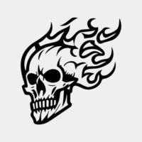 a flaming tattoo design vector