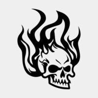 a flaming tattoo design vector