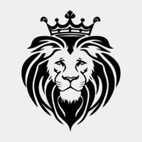 Head of a lion with a crown vector logo