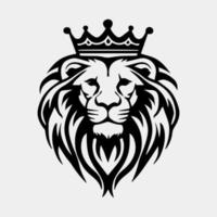 Head of a lion with a crown vector logo