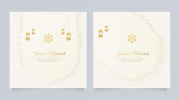 Islamic Arabic Ornamental Pattern White Background With Arabic Style Lanterns and Ornament vector