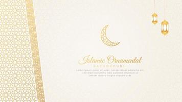 Islamic Ornamental Arabic White Greek Border Background with Geometric pattern and Ornament vector