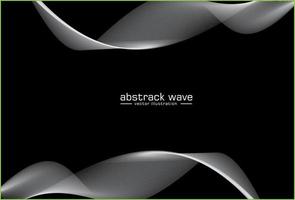 White soundwave on dark gray background. Audio line blend element. Abstract wave shape with countour. vector