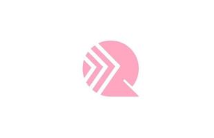 pink letter P alphabet logo icon with line design. Creative geometric template for company and business vector