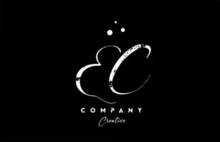 vintage EC alphabet letter logo icon combination design with dots. Creative hand written template for company vector