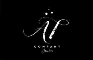 vintage AF alphabet letter logo icon combination design with dots. Creative hand written template for company vector