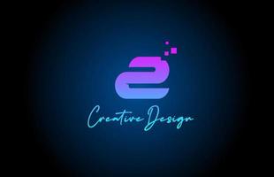 pink blue Z alphabet letter logo icon design with dots. Creative template for company and business vector