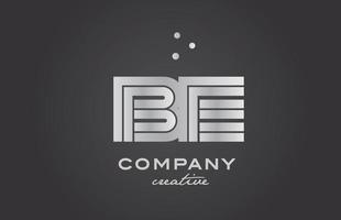 black and grey BE combination alphabet bold letter logo with dots. Joined creative template design for business and comp vector