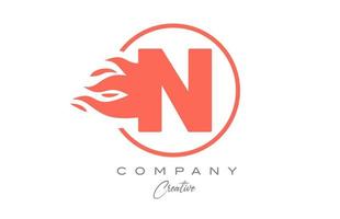 naranja norte alfabeto letra icono para corporativo con llamas fuego diseño adecuado para un negocio logo vector
