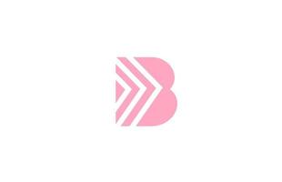 pink letter B alphabet logo icon with line design. Creative geometric template for company and business vector