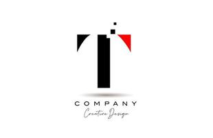 rojo negro t alfabeto letra logo icono diseño con puntos creativo modelo para negocio y empresa vector