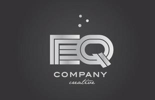 black and grey EQ combination alphabet bold letter logo with dots. Joined creative template design for business and comp vector