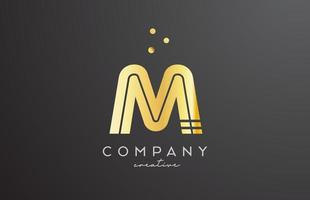 oro dorado metro alfabeto letra logo con puntos corporativo creativo modelo diseño para empresa y negocio vector