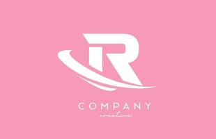 pink white R alphabet letter logo icon with swoosh. Creative template design for business and company vector