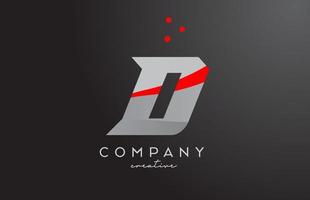 grey red dots D alphabet bold letter logo. Creative template design for company and business vector