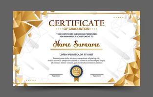 Professional Education Certificate with Gold Color Concept vector