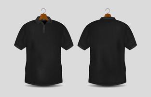 3D Black Polo Shirt Mock Up vector