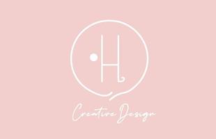rosado blanco h alfabeto letra logo icono diseño con circulo y Clásico estilo. creativo modelo para empresa y negocio vector