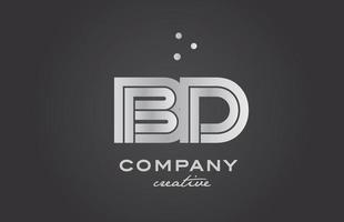 black and grey BD combination alphabet bold letter logo with dots. Joined creative template design for business and comp vector