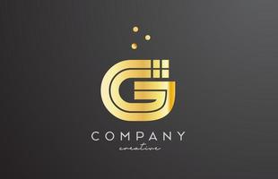 gold golden G alphabet letter logo with dots. Corporate creative template design for company and business vector