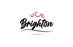 Brighton europeo ciudad tipografía texto palabra con amor. mano letras estilo. moderno caligrafía texto vector