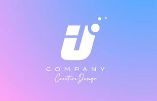 blue pastel U alphabet letter logo with white dots. Corporate creative template design for company and business vector