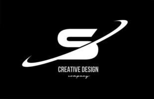 negro blanco s alfabeto letra logo con grande silbido. corporativo creativo modelo diseño para empresa y negocio vector