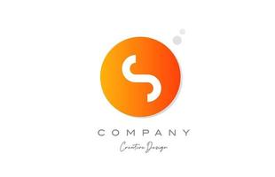 S orange sphere alphabet letter logo icon design with dot. Creative template for company and business vector