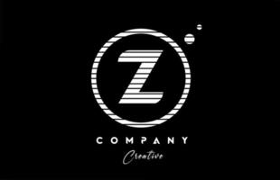 Z alphabet letter logo icon design with black and white line stripe. Creative template for business and company vector