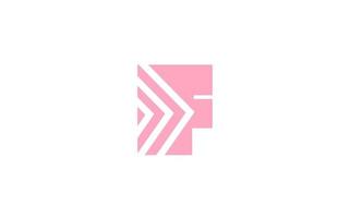 pink letter F alphabet logo icon with line design. Creative geometric template for company and business vector