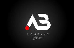 red white alphabet letter AB A B combination for company logo. Suitable as logotype vector