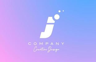 blue pastel J alphabet letter logo with white dots. Corporate creative template design for company and business vector
