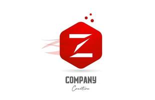 Z red hexagon letter alphabet logo icon design. Creative template for business and company vector