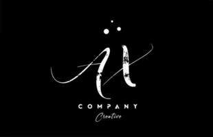 vintage AX alphabet letter logo icon combination design with dots. Creative hand written template for company vector