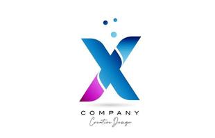 pink blue X alphabet letter logo icon design with gradient. Creative template for company and business vector