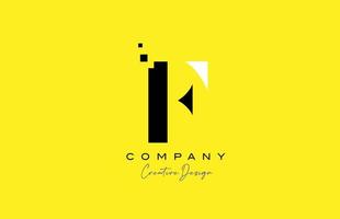 yellow black F alphabet letter logo icon design with dots. Creative template for company and business vector