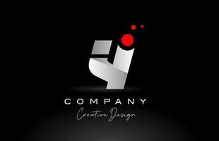 y alfabeto letra logo con rojo punto y negro y blanco color. corporativo creativo modelo diseño para empresa y negocio vector